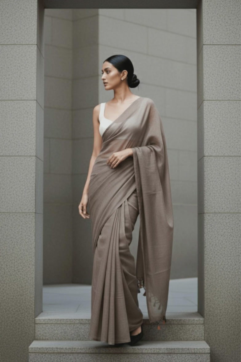 Stone Mist | Cotton | Indidha Saree