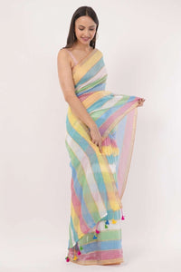 PRISMATIC ELEGANCE | Mul cotton | Indidha Saree