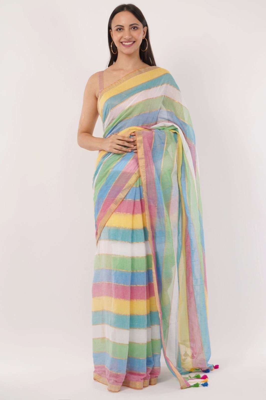 PRISMATIC ELEGANCE | Mul cotton | Indidha Saree