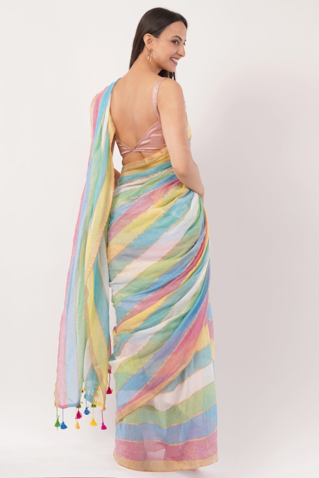 PRISMATIC ELEGANCE | Mul cotton | Indidha Saree