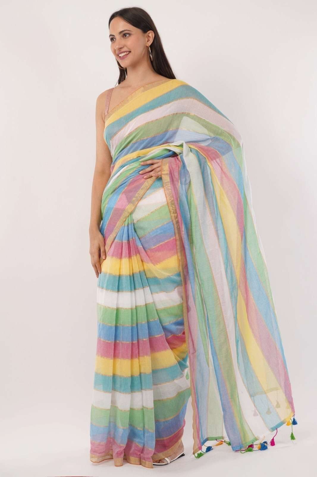 PRISMATIC ELEGANCE | Mul cotton | Indidha Saree