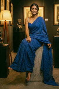Indigo Hour | Mul Cotton | Indidha Saree