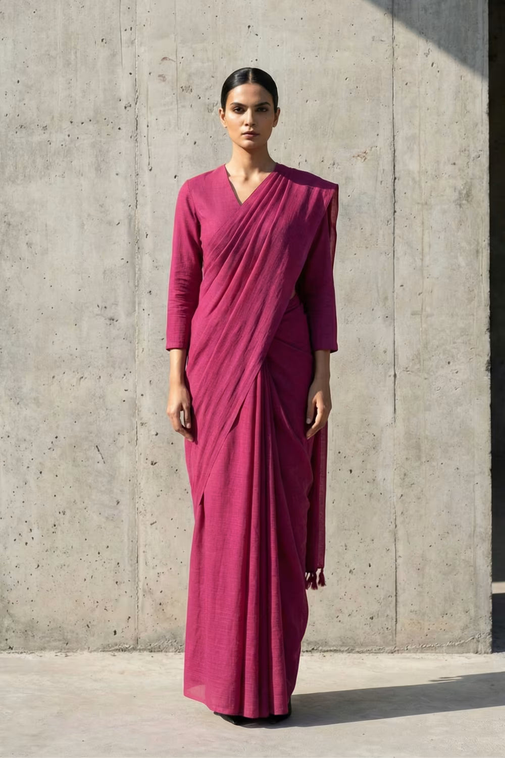 Wild Rose | Mul Cotton | Indidha Saree
