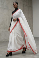 WHITE HORIZON | Cotton Slub | Indidha Saree
