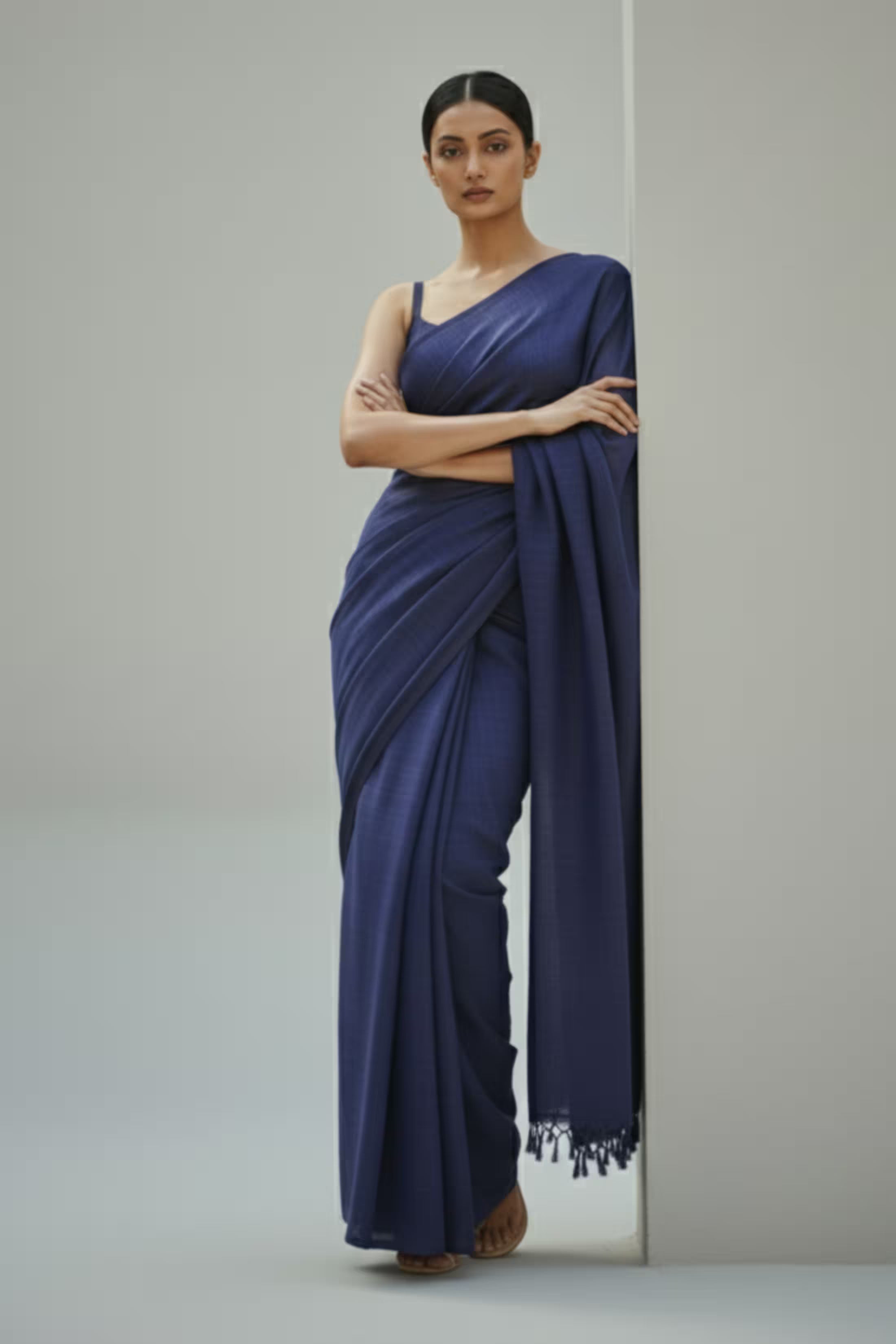 Quiet Navy | Cotton | Indidha Saree