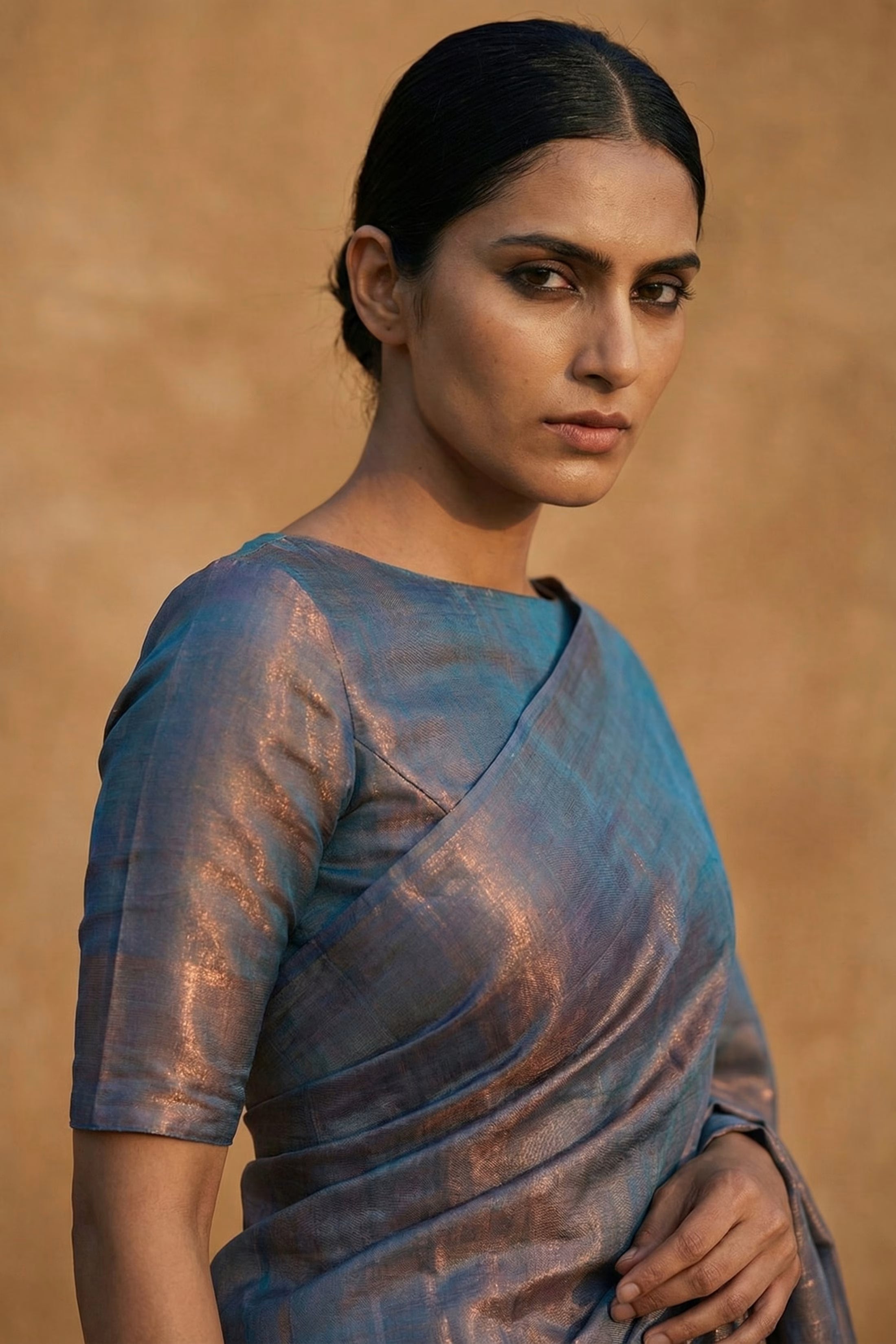 Storm Copper | Tissue | Indidha Saree