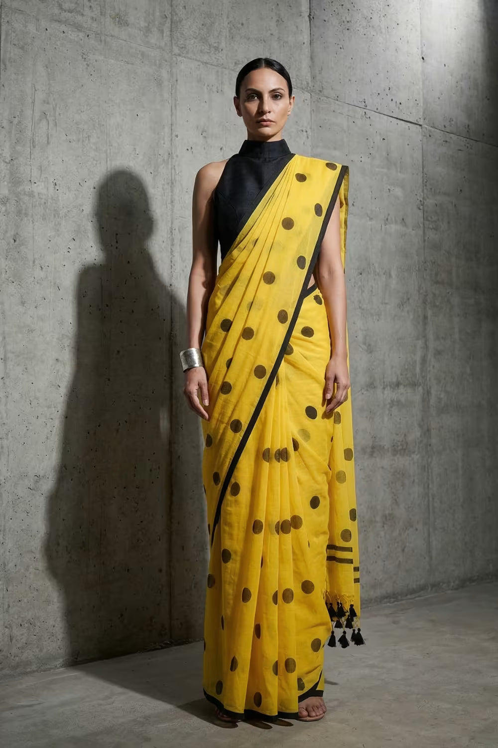 EBONY SUNSHINE | Mul Cotton | Indidha Saree