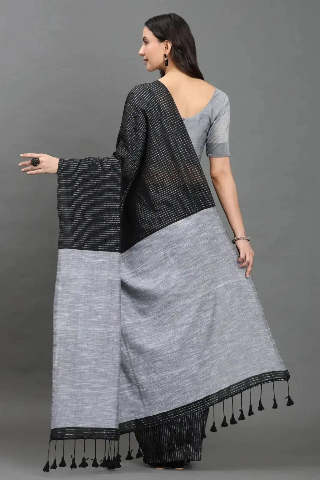 RAAG CHARCOAL | Pure Cotton | Indidha Saree