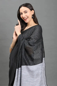 RAAG CHARCOAL | Pure Cotton | Indidha Saree