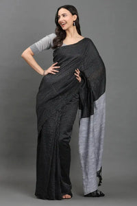 RAAG CHARCOAL | Pure Cotton | Indidha Saree