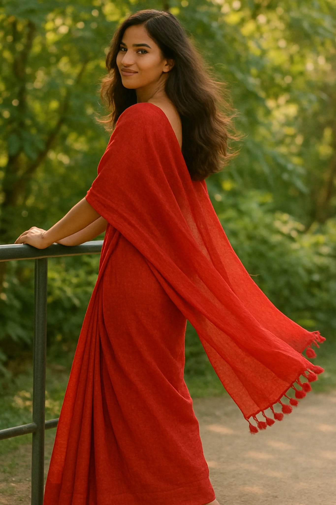 Raktika | Handloom Mul Cotton | Indidha Saree