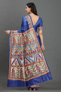 Rangrekha | Hand - painted Tussar Silk | Indidha Saree