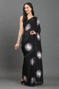 RAVEN ROSE | Chiffon | Indidha Saree