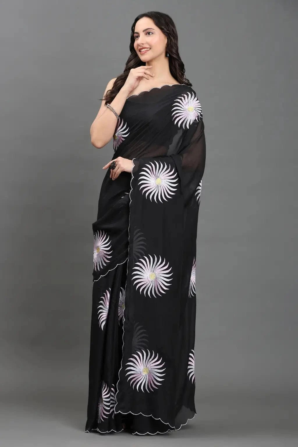 RAVEN ROSE | Chiffon | Indidha Saree