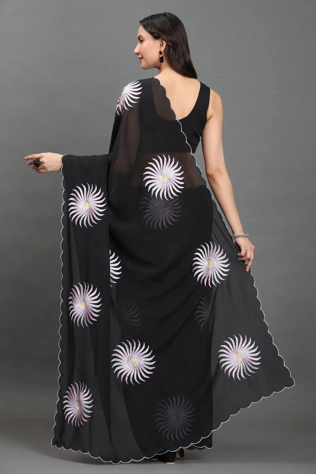 RAVEN ROSE | Chiffon | Indidha Saree