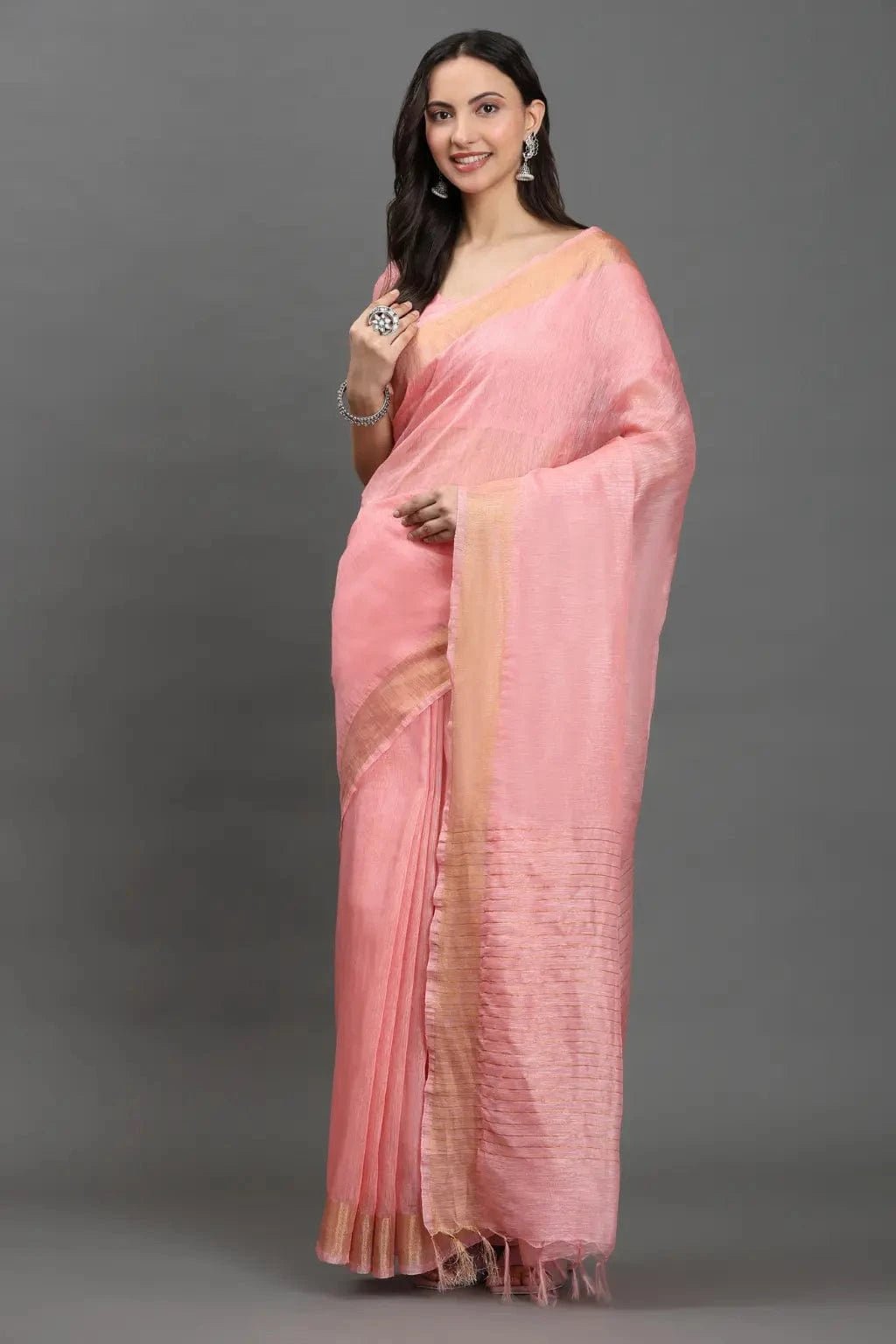 ROSE PEACH | Kota Linen | Indidha Saree