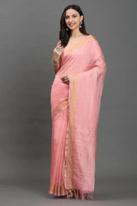 ROSE PEACH | Kota Linen | Indidha Saree