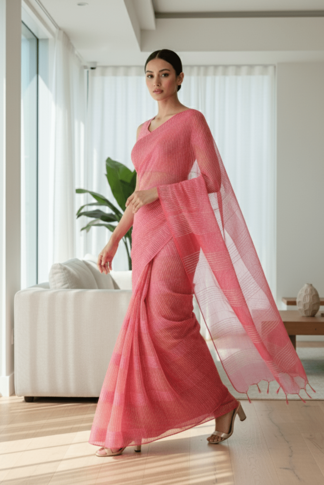 ROSY BLUSH | Kota Doria | Indidha Saree