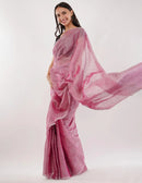 ROSY | Handloom Linen Tissue | Indidha Saree