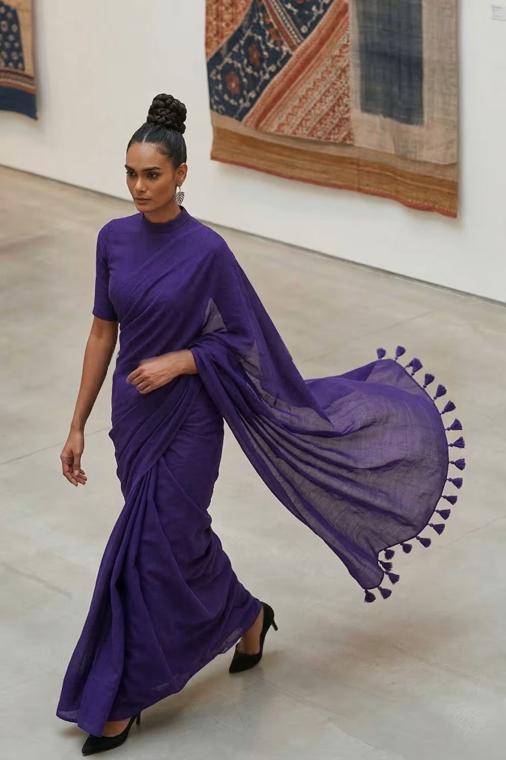 VELVET NEBULA | Mul Cotton | Indidha Saree