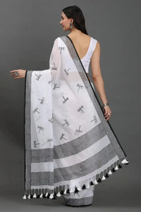 SAFED TITLI | Mul Cotton | Indidha Saree