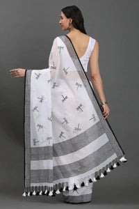 SAFED TITLI | Mul Cotton | Indidha Saree