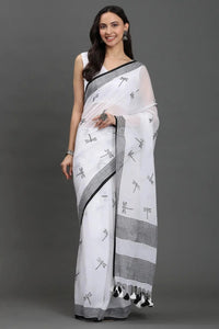 SAFED TITLI | Mul Cotton | Indidha Saree