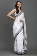 SAFED TITLI | Mul Cotton | Indidha Saree