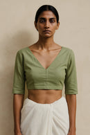 Sage Calm | Mul Cotton | Blouse Fabric