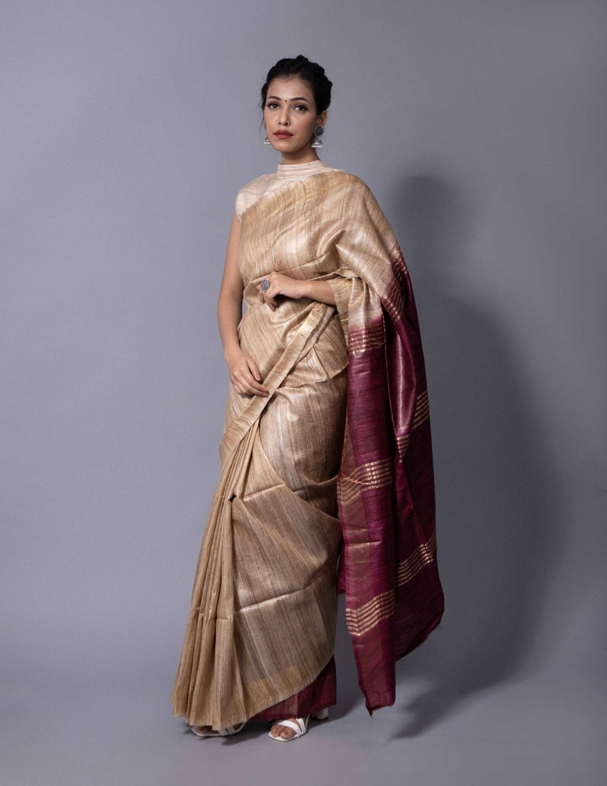 AAIMA | Tussar Ghicha Silk | Indidha Saree