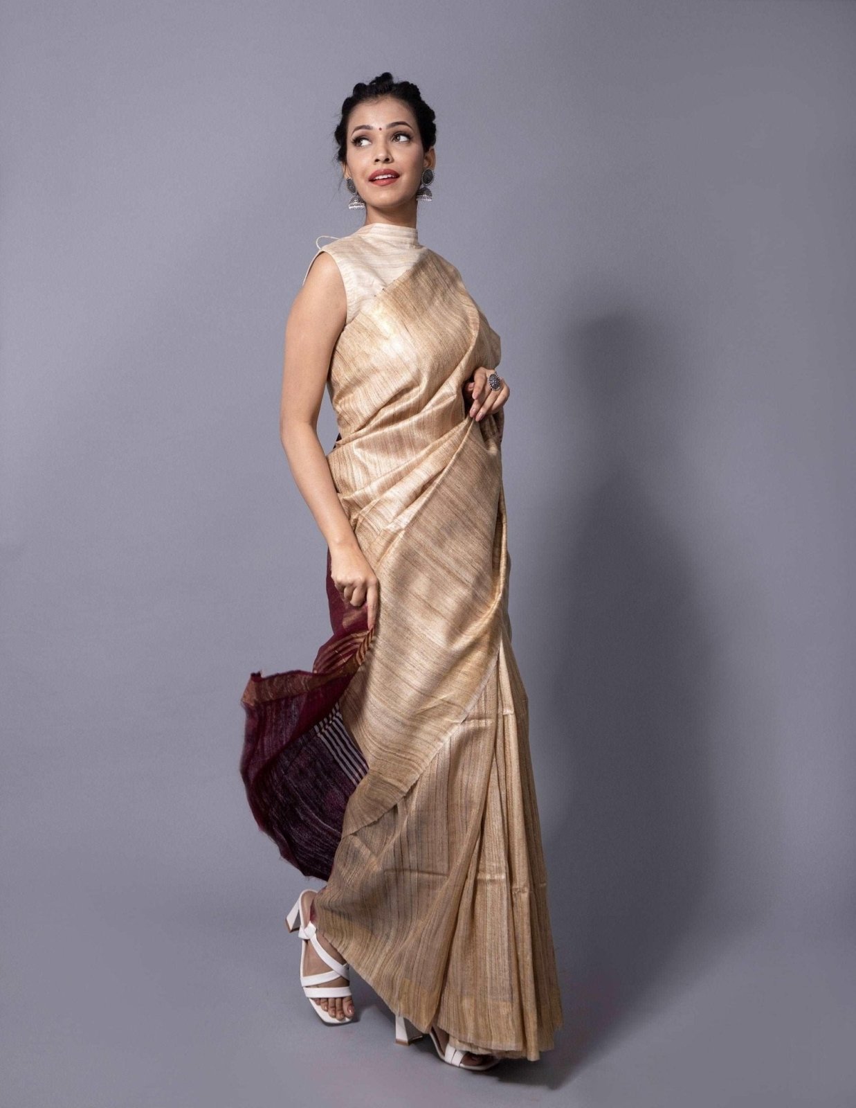 AAIMA | Tussar Ghicha Silk | Indidha Saree