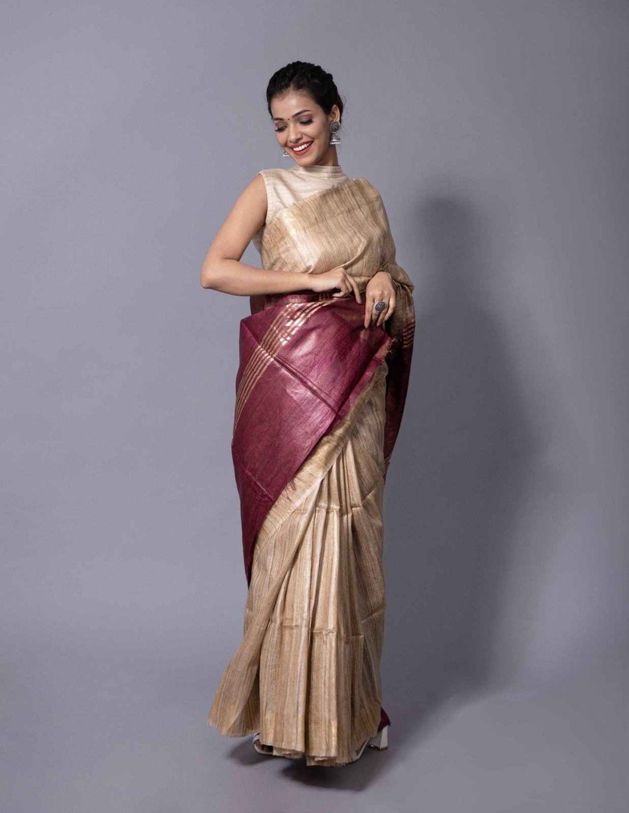 AAIMA | Tussar Ghicha Silk | Indidha Saree