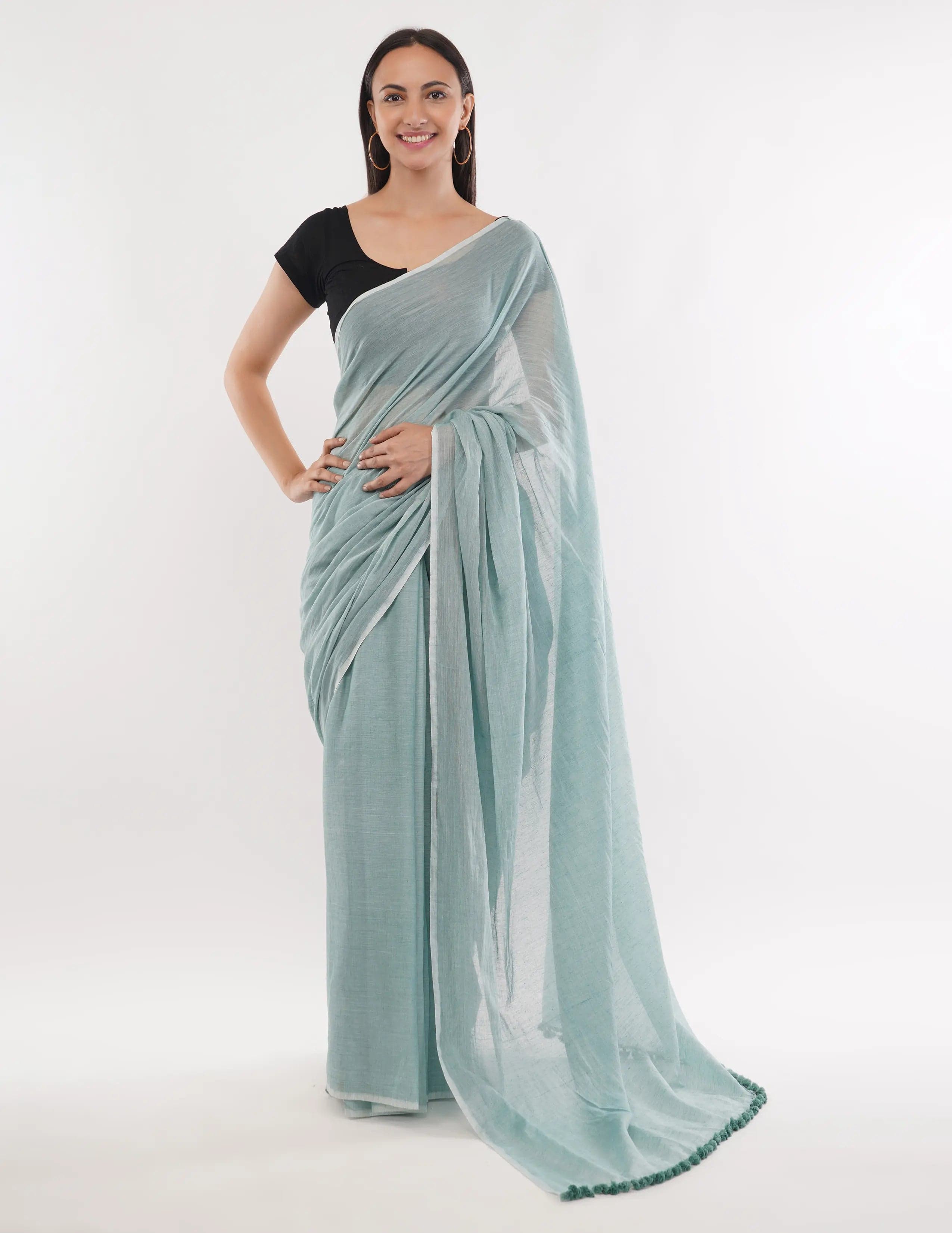 AQUA MIST | Mul Cotton | Indidha Saree