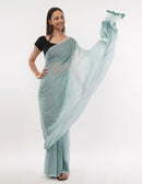Puja Malakar, Fulia Saree AQUA MIST | Mul Cotton | Indidha Saree