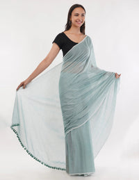 Puja Malakar, Fulia Saree AQUA MIST | Mul Cotton | Indidha Saree