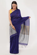 Suman SantiPur Saree AZURE | Khadi Cotton | Indidha Saree