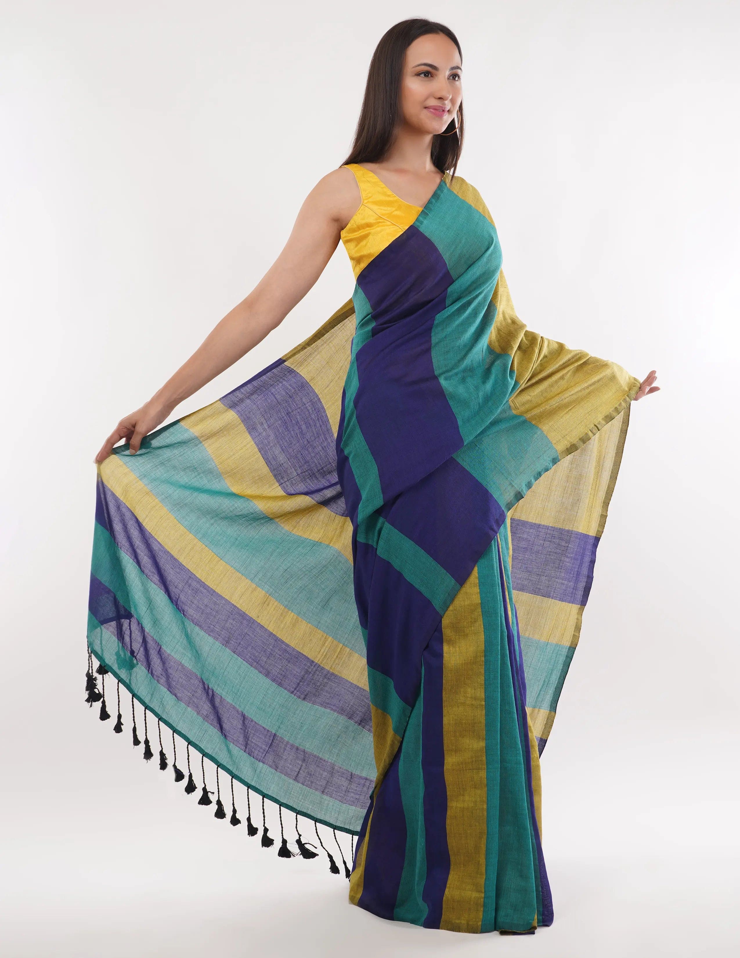 Saree BASANT RITU | Khadi Cotton | Indidha Saree Buy Khadi Cotton Saree Online | Indidha