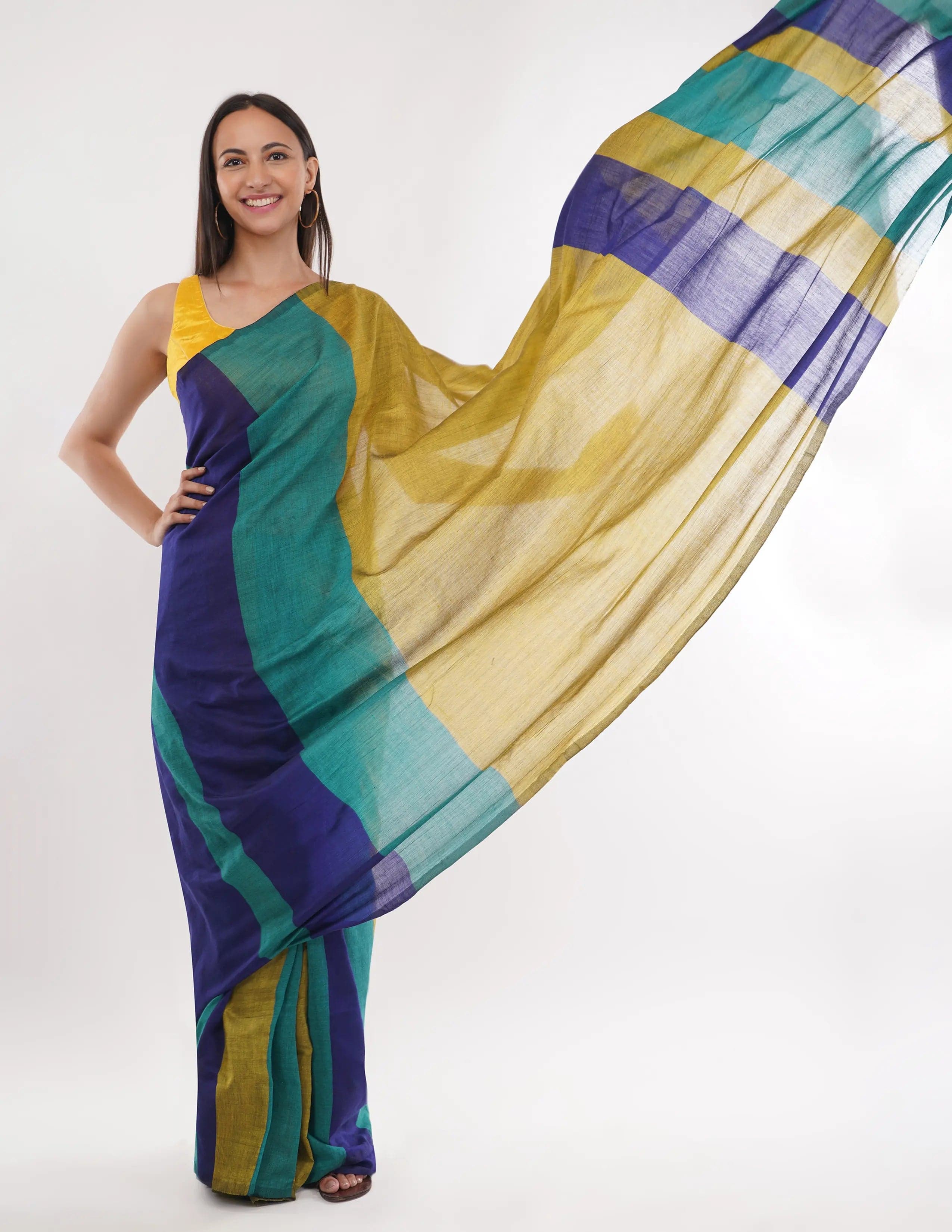 Saree BASANT RITU | Khadi Cotton | Indidha Saree Buy Khadi Cotton Saree Online | Indidha