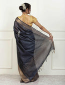 Bina Textile Saree BLACK DIAMOND | Muga Silk | Indidha Saree