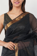 National Handloom, BGP Saree BLACK GOLD | Kota Doria | Indidha Saree