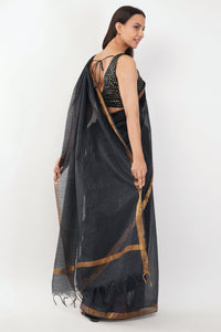 National Handloom, BGP Saree BLACK GOLD | Kota Doria | Indidha Saree