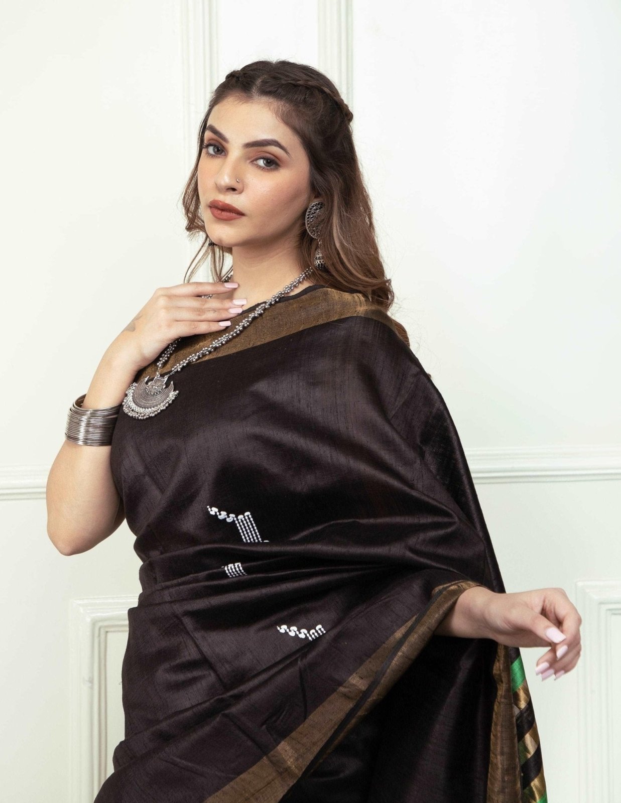 BLACK MAGIC | Dupion Silk | Indidha Saree
