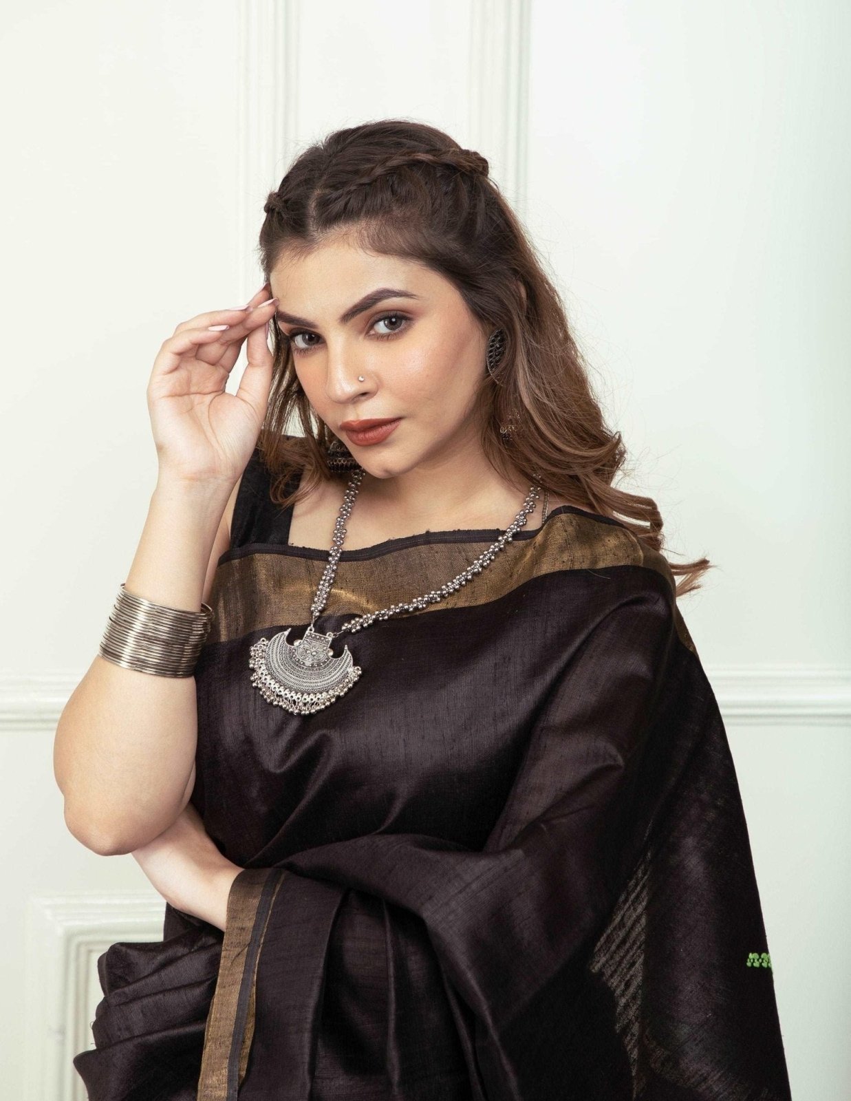 BLACK MAGIC | Dupion Silk | Indidha Saree