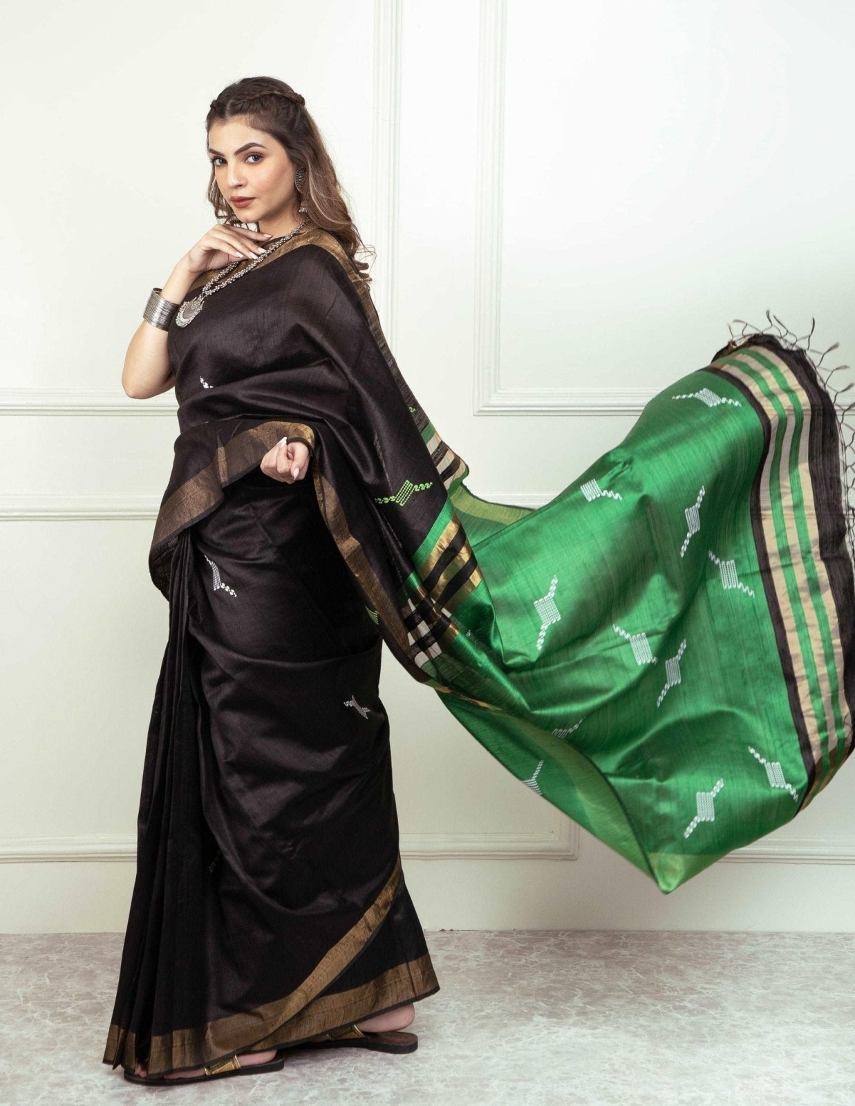 BLACK MAGIC | Dupion Silk | Indidha Saree