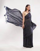Suman SantiPur Saree BLUE LAGOON | Khadi Cotton | Indidha Saree