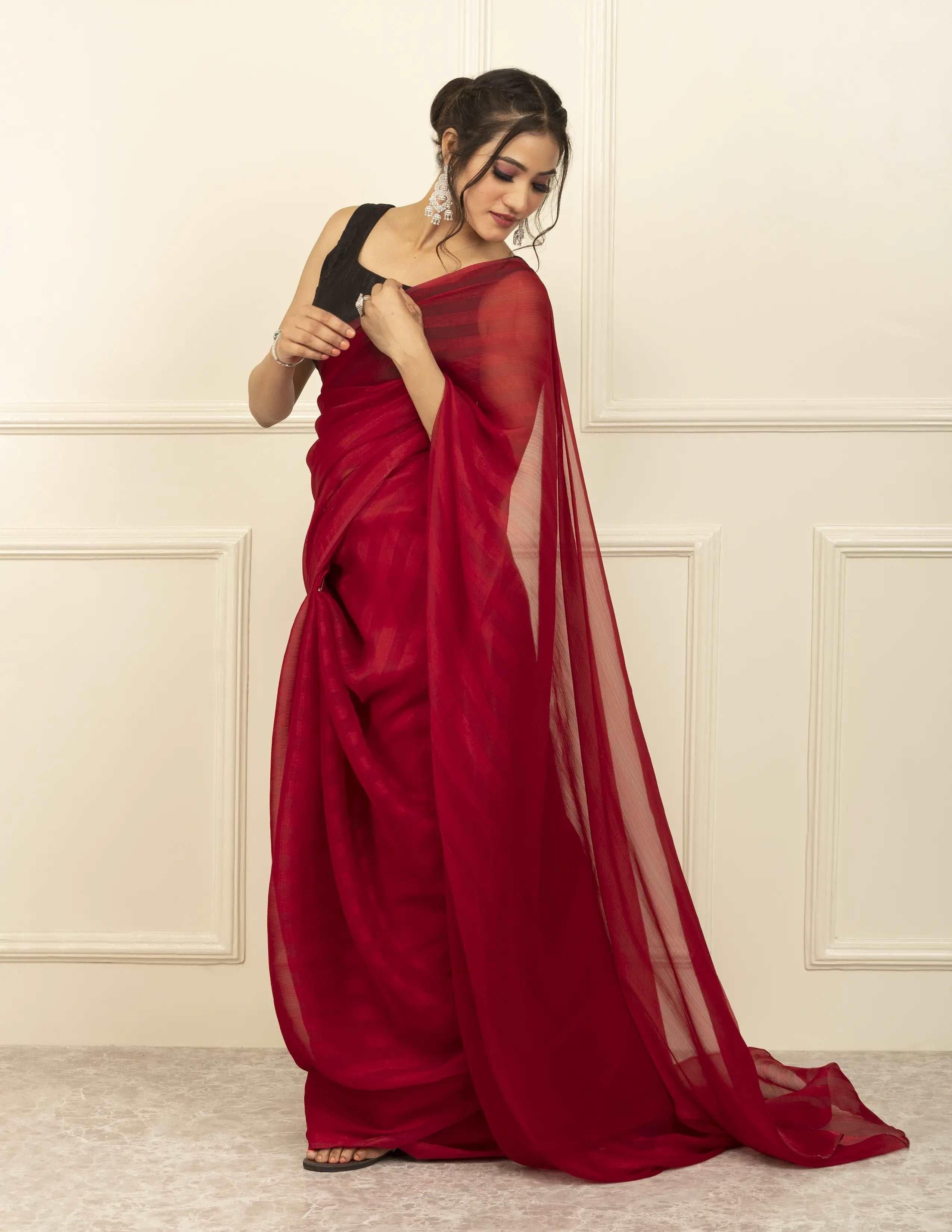 BDS Gandhi Nagar Saree CHAHAT | Burberry Tissue | Indidha Saree