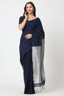 Suman SantiPur Saree CHAMPARAN NEEL | Khadi Cotton | Indidha Saree