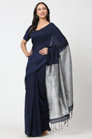 Suman SantiPur Saree CHAMPARAN NEEL | Khadi Cotton | Indidha Saree