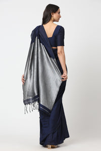 Suman SantiPur Saree CHAMPARAN NEEL | Khadi Cotton | Indidha Saree