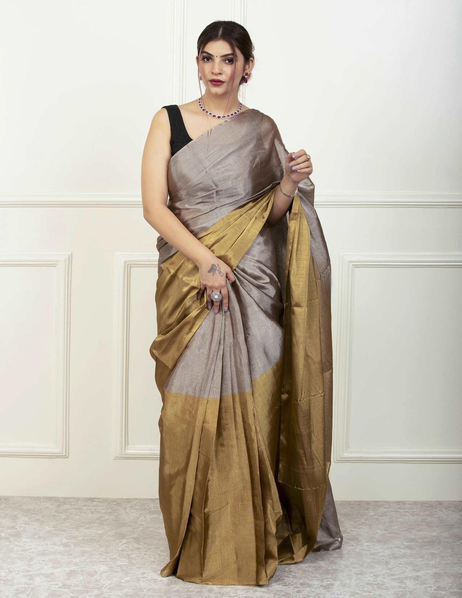 CHANDI SONA | Chanderi Tissue Silk | Indidha Saree